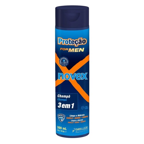 Novex - Champô 3 em 1 - Cabelo + Barba + Corpo - 300ml